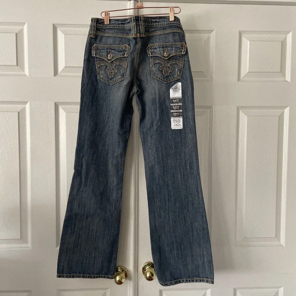 Twenty X Houston Jr Womens Jeans Size 7 Low Rise Slim Fit Pockets Bling Denim - Picture 1 of 15